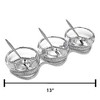Nambe Braid Condiment Set with Spoons, Modern Scandinavian Glass Bowls on Braided Stainless Steel & Chrome Base - Decorative Serving Set - 4 of 4