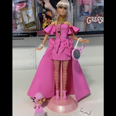 Barbie Extra Fancy Fashion Doll & Accessories with Extra-Long Blond Hair &  Blue Eyes, Pink Glossy Gown & Pet Puppy