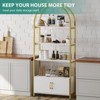 Arched Bookshelf, 4-Tier Arched Bookcase with Doors Storage, 71.5" Tall Industrial Book Shelf with Studry Metal Frame and Open Shelves - 4 of 4