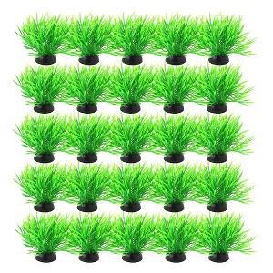 Unique Bargains Aquarium Fish Tank Plastic Decoration Lifelike Plant Ornament Green Black 20 Pcs - 1 of 3