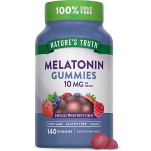 Nature's Truth Melatonin Gummies | 10mg | 140 Count | Berry Flavor - 1 of 4