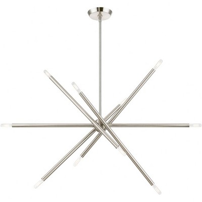 Soho Brushed Nickel 10-Light Sputnik Linear Chandelier