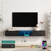 Sapphtopaz Wall Mounted Floating TV Stand for TVs Up to 70" with LED Entertainment Center with Storage Cabinets for Living Room - 4 of 4