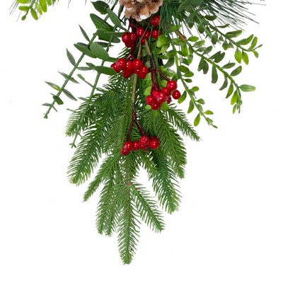 28" Eucalyptus Pine Cone Artificial Christmas Swag