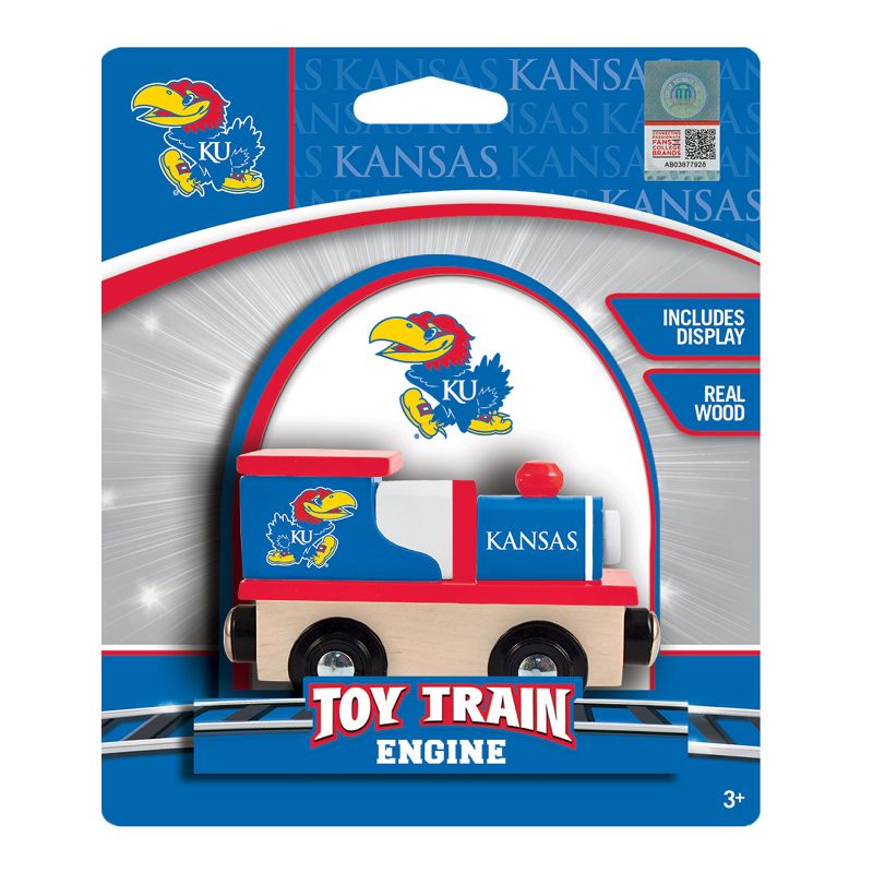 MasterPieces Officially Licensed NCAA Kansas Jayhawks Wooden Toy Train Engine For Kids, 3 of 4