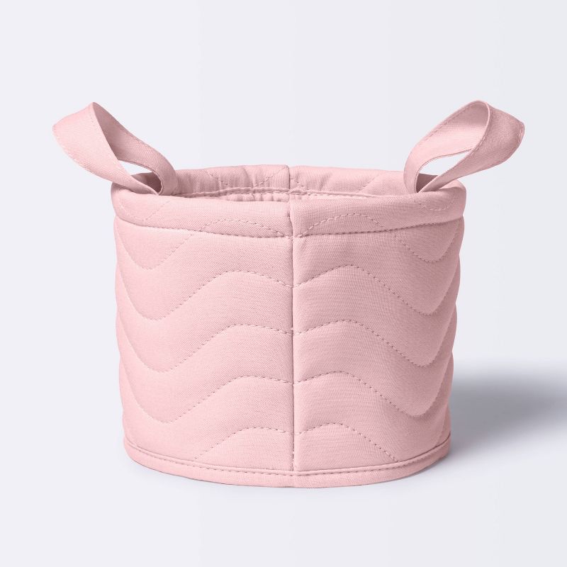 Quilted Fabric Small Round Storage Basket - Light Pink - Cloud Island&#8482;, 1 of 6
