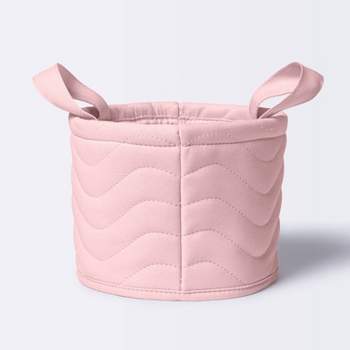 Quilted Fabric Small Round Storage Basket - Light Pink - Cloud Island™