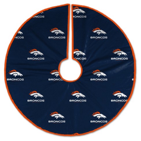 Navy Denver Broncos Micro Plush Christmas Tree Skirt