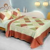 Slickblue 100% Cotton 3-Piece Quilt Set, Vermicelli-Quilted, Floral Patchwork, Full/Queen Size, 3 Designs - 2 of 4