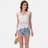 Anna-Kaci Women's Crochet Sleeveless Tank Top with Floral Open Knit Pattern and Scalloped Hem Detail - 3 of 4