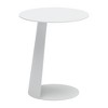 HomeRoots 16" White Aluminum Rounded Outdoor Side Table - 4 of 4