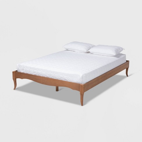 Full Marieke Wood Bed Frame Ash Walnut Baxton Studio Target