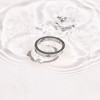 EVRY JEWELS WATERPROOF Gold or Silver Plated Stainless Steel Square Crystal Flat Band Ring - 3 of 3