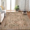 Coolmee Area Rug Washable Soft Distressed Floral Rugs, Non-Slip Low-Pile Vintage Neutral Carpet for Entryway Bedroom Living RoomGray - 2 of 4