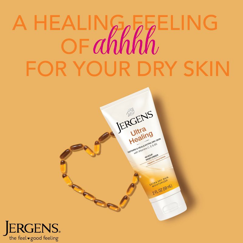 Jergens Ultra Healing Hand and Body Lotion, Dry Skin Moisturizer with Vitamins C, E, and B5 Fresh - 2 fl oz, 4 of 12