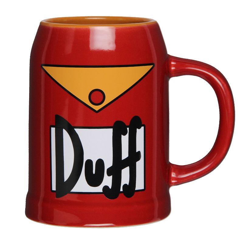 The Simpsons Duff Beer Mug Stein 24 Oz Ceramic Cup Red, 1 of 5