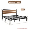 King Size Bed Frame w/Wood Headboard, Easy Assembly Metal Platform Bed w/ Noise Free Heavy Duty Steel Slats Support, Under-Bed Storage - 4 of 4