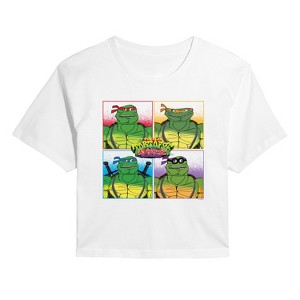 Women's - Teenage Mutant Ninja Turtles - TMNT Group Cropped Graphic T-Shirt - 1 of 4