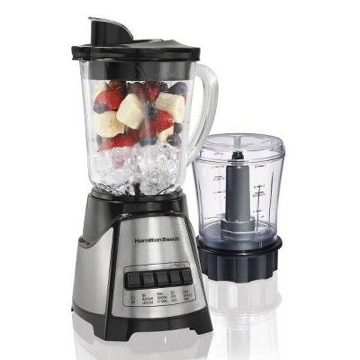 Hamilton Beach Blender w/chopper 58149: 12-Speed, 400W, Ice Crushing, Smoothies, Dishwasher-Safe, Black