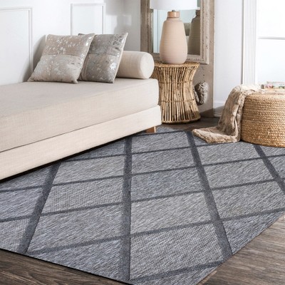 Transitional Diamond Trellis 3x5 Dark Gray Synthetic Area Rug