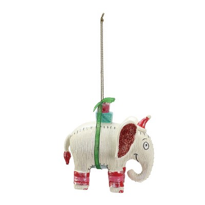 DEMDACO White Elephant Ornament Red