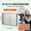 VEVOR BBQ Access Door, 36W x 24H Inch Double Outdoor Kitchen Door, Stainless Steel Flush Mount Door, Wall Vertical Door with Recessed Handles - 3 of 4