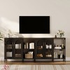 Storage Cabinet Sideboard Cabinet, Wooden Cabinet w/Adjustable Shelves, Glass Doors and Metal Handles - 3 of 4