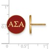 Black Bow Jewelry 14k Yellow Gold Plated Sterling Silver Alpha Sigma Alpha Greek Life Stud Earring - image 2 of 3