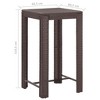 vidaXL Bar Table Brown PE Rattan Counter Height Durable Bar Table - 4 of 4