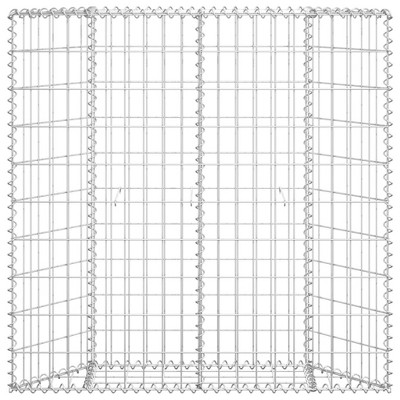 vidaXL Raised Garden Bed Gabion Retaining Wall Flower Bed Galvanized Steel - 39.4" x 7.9" x 39.4"
