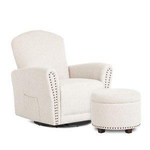 Evolur Vienna Swivel Glider with Ottoman - 1 of 4