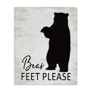 Stupell Industries Bear Feet Remove Shoes Cabin Entrance Sign Canvas Wall Art - 1 of 4