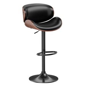Gikpal Barstools, Adjustable Bentwood Barstools, Modern PU Leather Upholstered Bar Chair with Back and Footrest, for Bar, Dining Room - 1 of 4