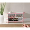 Kings Brand Furniture Worthington 2-Shelf Shoe Storage Bench, White - 3 of 3
