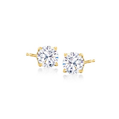 Ross-Simons 1.00 ct. t.w. CZ Stud Earrings in 18kt Yellow Gold