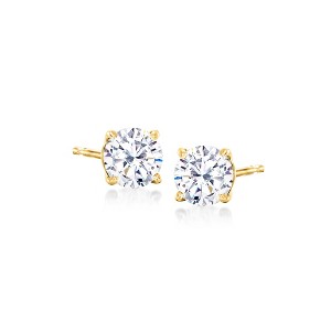Ross-Simons 1.00 ct. t.w. CZ Stud Earrings in 18kt Yellow Gold - 1 of 4