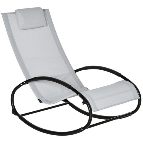 Outsunny Pool Lounger, Outdoor Rocking Lounge Chair For Sunbathing