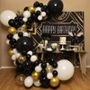 PartyWoo Balloons Black White Gold Metallic 18 12 10 5 Inch 140 pcs - 3 of 4