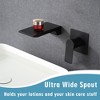ChicFurnit Bathroom Sink Faucet Matte Black Wall Mount Faucet with Waterfall Spout for Modern Bathroom, Black, 14.37"*8.07"*3.15" - 4 of 4