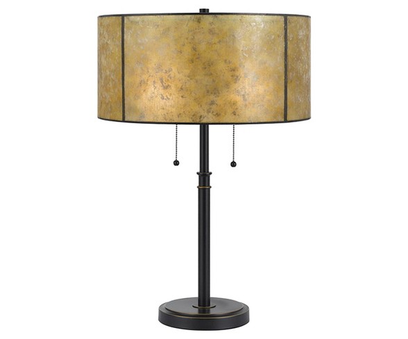 Cal Lighting mission style Twin Pull Metal Table Lamp with Mica Shade (Lamp Only)