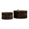 Vynxaria Vintage Cylindrical Nesting Coffee Table Set ¨C 2-Piece Vertical Textured Design for Living Room, Office & Dining Room - 2 of 4