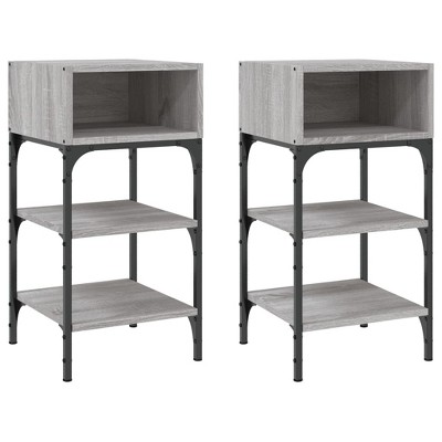 CLIHOME Set of 2 Nightstands End Table Storage Display Bedroom Furniture Drawer Shelf Bedside Tables
