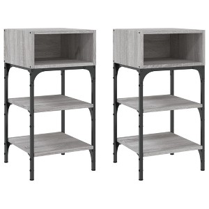 CLIHOME Set of 2 Nightstands End Table Storage Display Bedroom Furniture Drawer Shelf Bedside Tables - 1 of 4