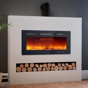 Acekool 36" Recessed Electric Fireplace, Wall Mounted, Remote & Touch Control, 12 Flame Colors, Timer, Quiet Heater, 750/1500W - 1 of 4