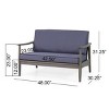 Patio Loveseat and Coffee Table Set,Patio Furniture Set with Cushion and Acacia Wood Frame for Garden,Backyard - The Pop Home - 3 of 4