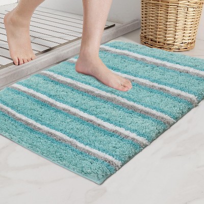 Home Weavers Glamour Collection 100% Polyester Microfiber Bathroom Rug, Non Slip Bath Mat Water Absorbent Soft Microfiber Shaggy Mat Machine Washable