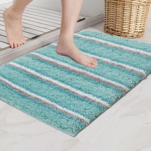 Home Weavers Glamour Collection 100% Polyester Microfiber Bathroom Rug, Non Slip Bath Mat Water Absorbent Soft Microfiber Shaggy Mat Machine Washable - 1 of 4