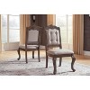 Set of 2 Charmond Dining Room Chair Brown - Signature Design by Ashley: Upholstered, Nailhead Trim, Wood Legs - 2 of 4