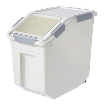 Hanamya 10 Liter Food Storage Lidded Container With Handle, Wheels