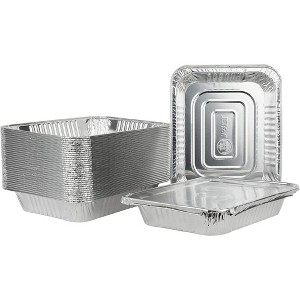 Aluminum Foil Half-Size Steam Table Pans – 9x13" Deep Disposable Catering Trays for Baking, Roasting, Serving & Meal Prep - 1 of 4